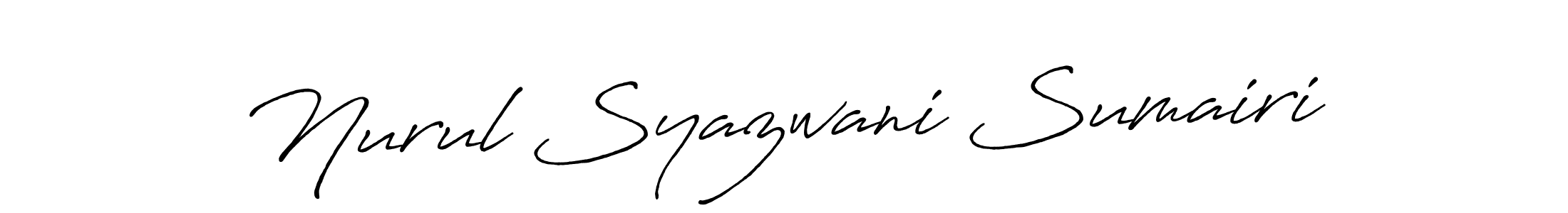 Create a beautiful signature design for name Nurul Syazwani Sumairi. With this signature (Antro_Vectra_Bolder) fonts, you can make a handwritten signature for free. Nurul Syazwani Sumairi signature style 7 images and pictures png