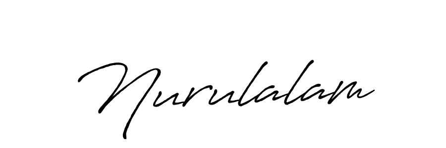 Make a beautiful signature design for name Nurulalam. With this signature (Antro_Vectra_Bolder) style, you can create a handwritten signature for free. Nurulalam signature style 7 images and pictures png