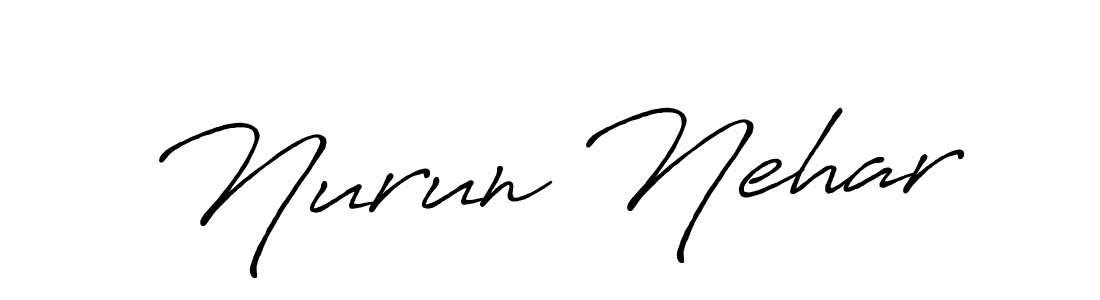 Design your own signature with our free online signature maker. With this signature software, you can create a handwritten (Antro_Vectra_Bolder) signature for name Nurun Nehar. Nurun Nehar signature style 7 images and pictures png