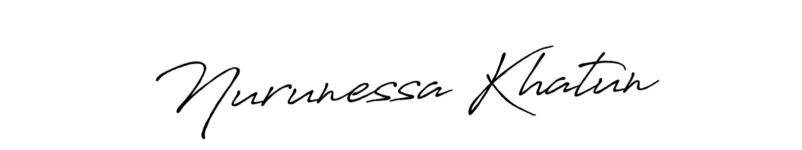 Also You can easily find your signature by using the search form. We will create Nurunessa Khatun name handwritten signature images for you free of cost using Antro_Vectra_Bolder sign style. Nurunessa Khatun signature style 7 images and pictures png
