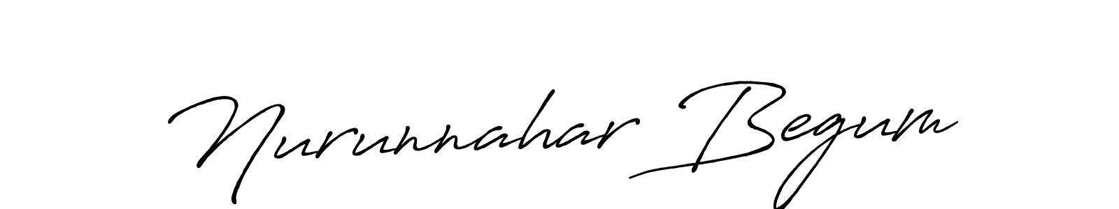 Make a beautiful signature design for name Nurunnahar Begum. With this signature (Antro_Vectra_Bolder) style, you can create a handwritten signature for free. Nurunnahar Begum signature style 7 images and pictures png