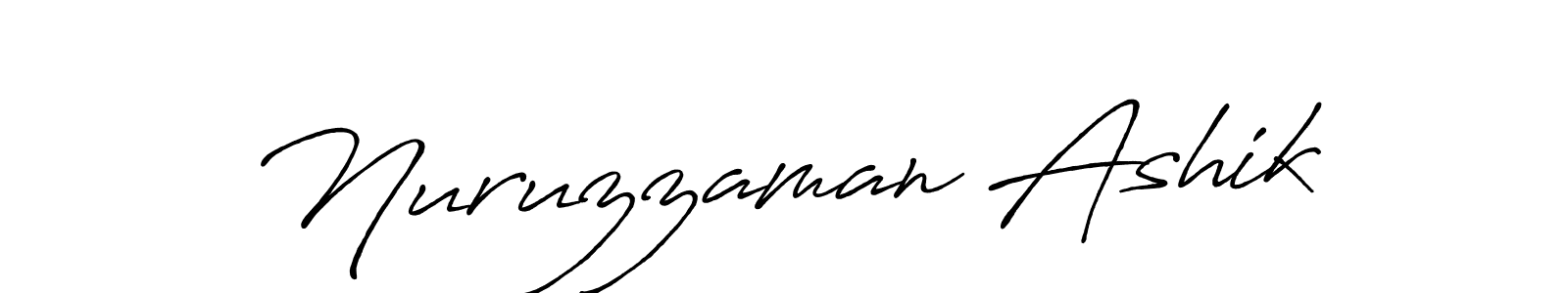 How to make Nuruzzaman Ashik name signature. Use Antro_Vectra_Bolder style for creating short signs online. This is the latest handwritten sign. Nuruzzaman Ashik signature style 7 images and pictures png