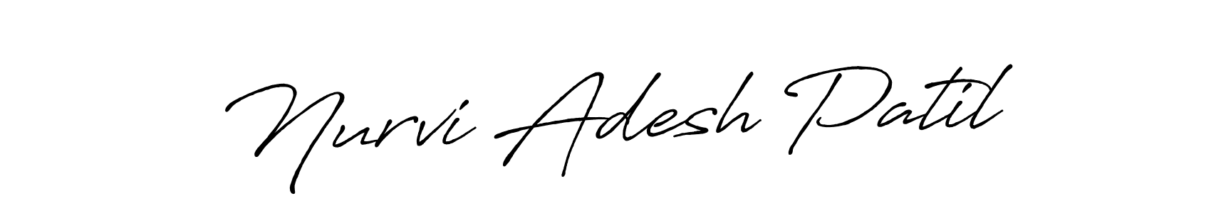 This is the best signature style for the Nurvi Adesh Patil name. Also you like these signature font (Antro_Vectra_Bolder). Mix name signature. Nurvi Adesh Patil signature style 7 images and pictures png