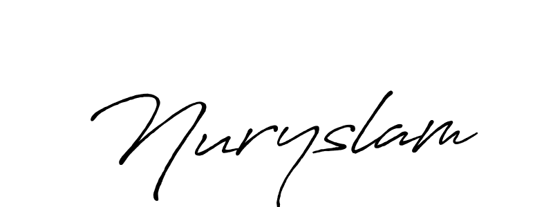 It looks lik you need a new signature style for name Nuryslam. Design unique handwritten (Antro_Vectra_Bolder) signature with our free signature maker in just a few clicks. Nuryslam signature style 7 images and pictures png