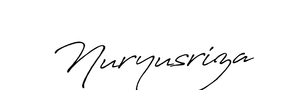 How to make Nuryusriza name signature. Use Antro_Vectra_Bolder style for creating short signs online. This is the latest handwritten sign. Nuryusriza signature style 7 images and pictures png