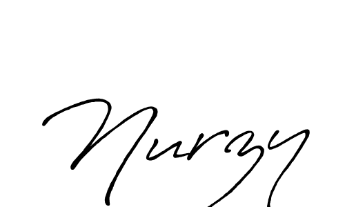 How to make Nurzy name signature. Use Antro_Vectra_Bolder style for creating short signs online. This is the latest handwritten sign. Nurzy signature style 7 images and pictures png