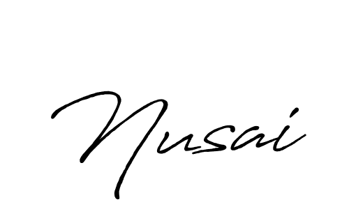 Make a beautiful signature design for name Nusai. With this signature (Antro_Vectra_Bolder) style, you can create a handwritten signature for free. Nusai signature style 7 images and pictures png