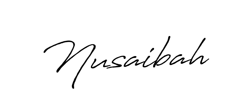 Use a signature maker to create a handwritten signature online. With this signature software, you can design (Antro_Vectra_Bolder) your own signature for name Nusaibah. Nusaibah signature style 7 images and pictures png