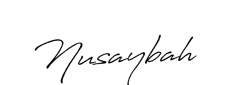 Use a signature maker to create a handwritten signature online. With this signature software, you can design (Antro_Vectra_Bolder) your own signature for name Nusaybah. Nusaybah signature style 7 images and pictures png