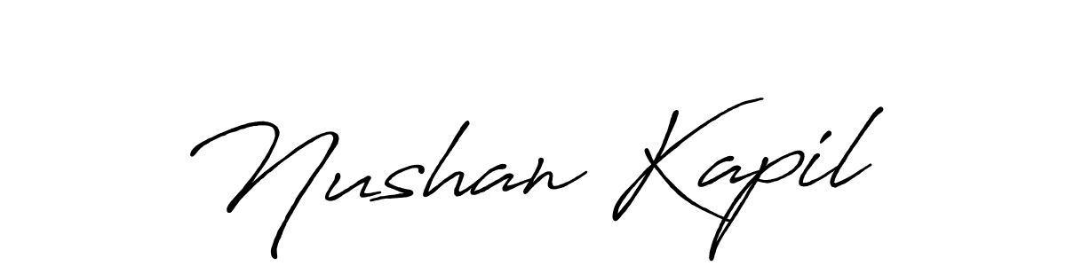 Use a signature maker to create a handwritten signature online. With this signature software, you can design (Antro_Vectra_Bolder) your own signature for name Nushan Kapil. Nushan Kapil signature style 7 images and pictures png