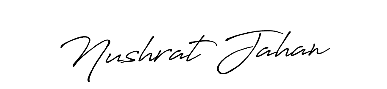 Create a beautiful signature design for name Nushrat Jahan. With this signature (Antro_Vectra_Bolder) fonts, you can make a handwritten signature for free. Nushrat Jahan signature style 7 images and pictures png