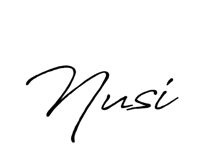 Make a beautiful signature design for name Nusi. With this signature (Antro_Vectra_Bolder) style, you can create a handwritten signature for free. Nusi signature style 7 images and pictures png