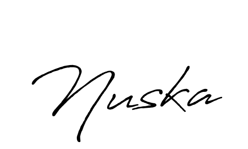 Create a beautiful signature design for name Nuska. With this signature (Antro_Vectra_Bolder) fonts, you can make a handwritten signature for free. Nuska signature style 7 images and pictures png