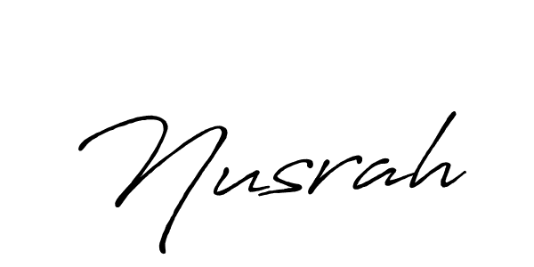 if you are searching for the best signature style for your name Nusrah. so please give up your signature search. here we have designed multiple signature styles  using Antro_Vectra_Bolder. Nusrah signature style 7 images and pictures png