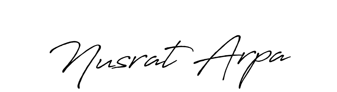 Create a beautiful signature design for name Nusrat Arpa. With this signature (Antro_Vectra_Bolder) fonts, you can make a handwritten signature for free. Nusrat Arpa signature style 7 images and pictures png