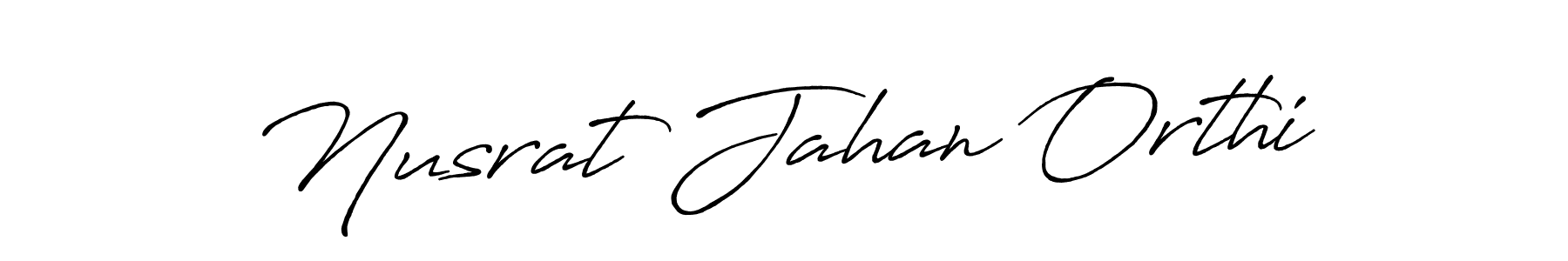 How to make Nusrat Jahan Orthi name signature. Use Antro_Vectra_Bolder style for creating short signs online. This is the latest handwritten sign. Nusrat Jahan Orthi signature style 7 images and pictures png