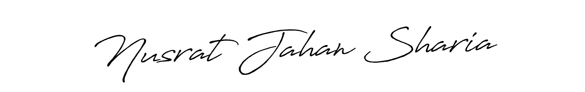 Use a signature maker to create a handwritten signature online. With this signature software, you can design (Antro_Vectra_Bolder) your own signature for name Nusrat Jahan Sharia. Nusrat Jahan Sharia signature style 7 images and pictures png