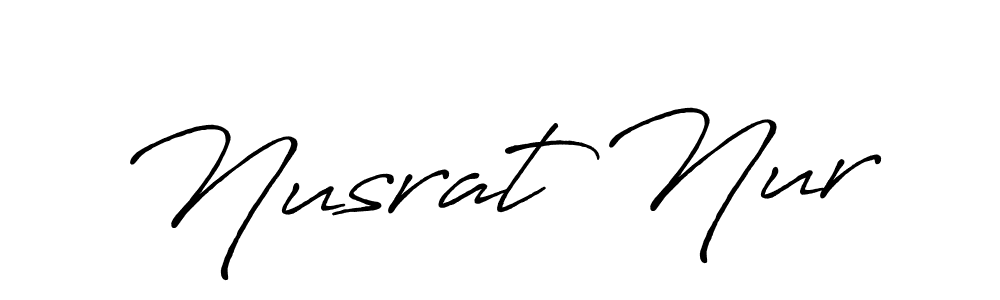 Use a signature maker to create a handwritten signature online. With this signature software, you can design (Antro_Vectra_Bolder) your own signature for name Nusrat Nur. Nusrat Nur signature style 7 images and pictures png