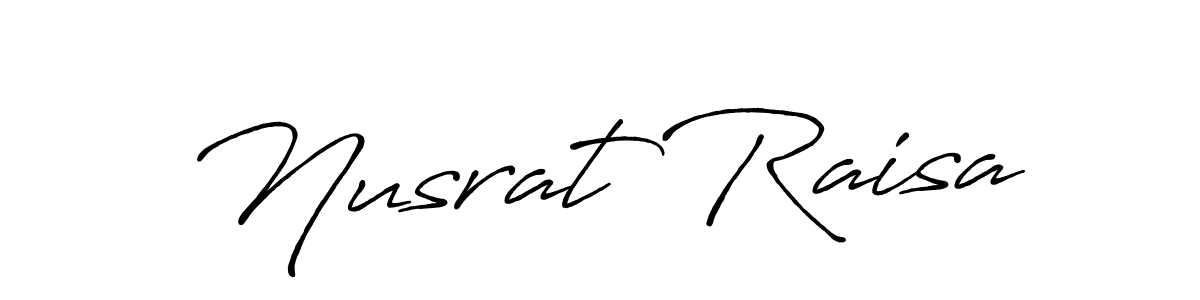 Design your own signature with our free online signature maker. With this signature software, you can create a handwritten (Antro_Vectra_Bolder) signature for name Nusrat Raisa. Nusrat Raisa signature style 7 images and pictures png