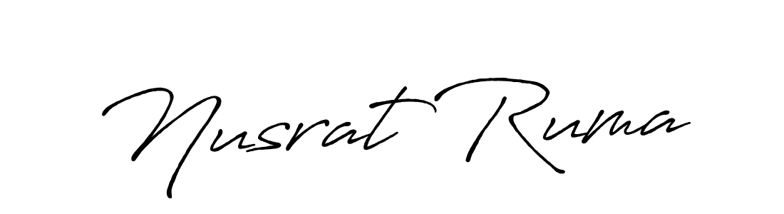 Design your own signature with our free online signature maker. With this signature software, you can create a handwritten (Antro_Vectra_Bolder) signature for name Nusrat Ruma. Nusrat Ruma signature style 7 images and pictures png