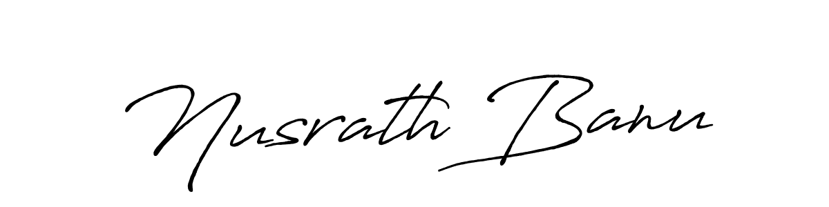 Create a beautiful signature design for name Nusrath Banu. With this signature (Antro_Vectra_Bolder) fonts, you can make a handwritten signature for free. Nusrath Banu signature style 7 images and pictures png