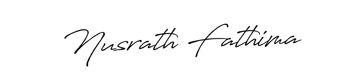 Create a beautiful signature design for name Nusrath Fathima. With this signature (Antro_Vectra_Bolder) fonts, you can make a handwritten signature for free. Nusrath Fathima signature style 7 images and pictures png