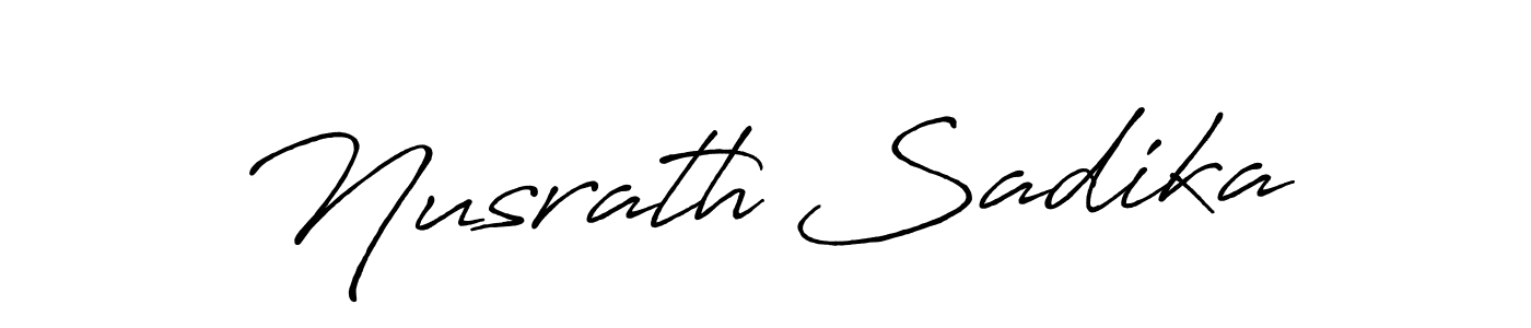 Create a beautiful signature design for name Nusrath Sadika. With this signature (Antro_Vectra_Bolder) fonts, you can make a handwritten signature for free. Nusrath Sadika signature style 7 images and pictures png