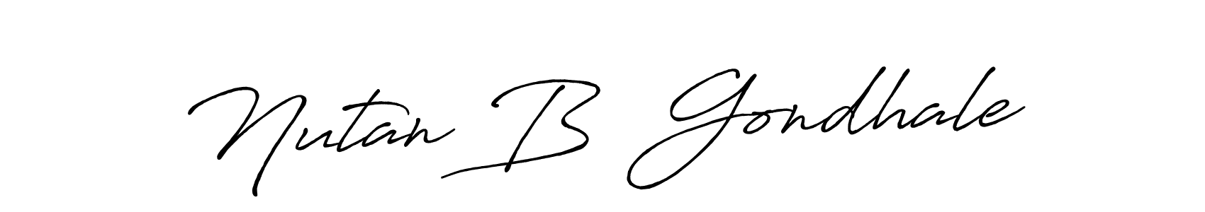 Also we have Nutan B  Gondhale name is the best signature style. Create professional handwritten signature collection using Antro_Vectra_Bolder autograph style. Nutan B  Gondhale signature style 7 images and pictures png