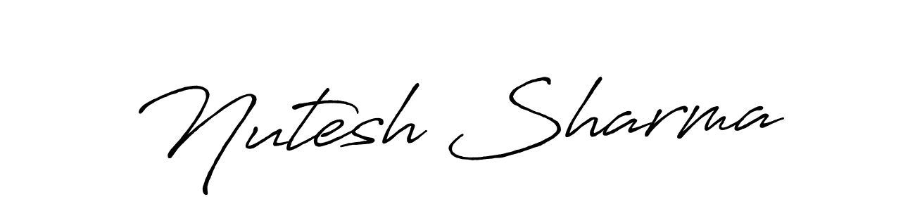 Make a beautiful signature design for name Nutesh Sharma. With this signature (Antro_Vectra_Bolder) style, you can create a handwritten signature for free. Nutesh Sharma signature style 7 images and pictures png