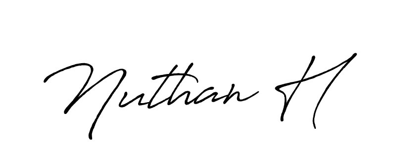 Also we have Nuthan H name is the best signature style. Create professional handwritten signature collection using Antro_Vectra_Bolder autograph style. Nuthan H signature style 7 images and pictures png