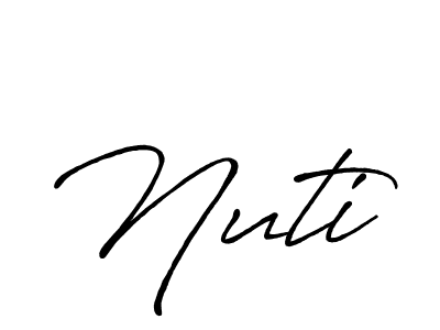 Use a signature maker to create a handwritten signature online. With this signature software, you can design (Antro_Vectra_Bolder) your own signature for name Nuti. Nuti signature style 7 images and pictures png