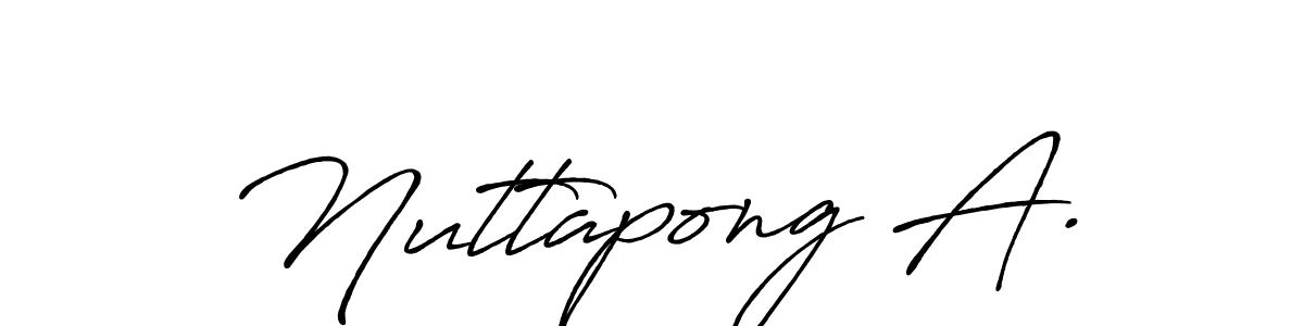 The best way (Antro_Vectra_Bolder) to make a short signature is to pick only two or three words in your name. The name Nuttapong A. include a total of six letters. For converting this name. Nuttapong A. signature style 7 images and pictures png