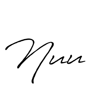 Use a signature maker to create a handwritten signature online. With this signature software, you can design (Antro_Vectra_Bolder) your own signature for name Nuu. Nuu signature style 7 images and pictures png