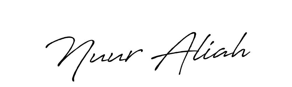 How to make Nuur Aliah signature? Antro_Vectra_Bolder is a professional autograph style. Create handwritten signature for Nuur Aliah name. Nuur Aliah signature style 7 images and pictures png