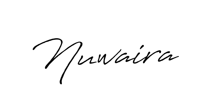 Use a signature maker to create a handwritten signature online. With this signature software, you can design (Antro_Vectra_Bolder) your own signature for name Nuwaira. Nuwaira signature style 7 images and pictures png