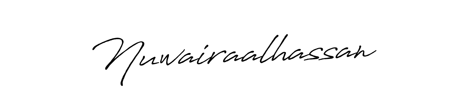 Design your own signature with our free online signature maker. With this signature software, you can create a handwritten (Antro_Vectra_Bolder) signature for name Nuwairaalhassan. Nuwairaalhassan signature style 7 images and pictures png