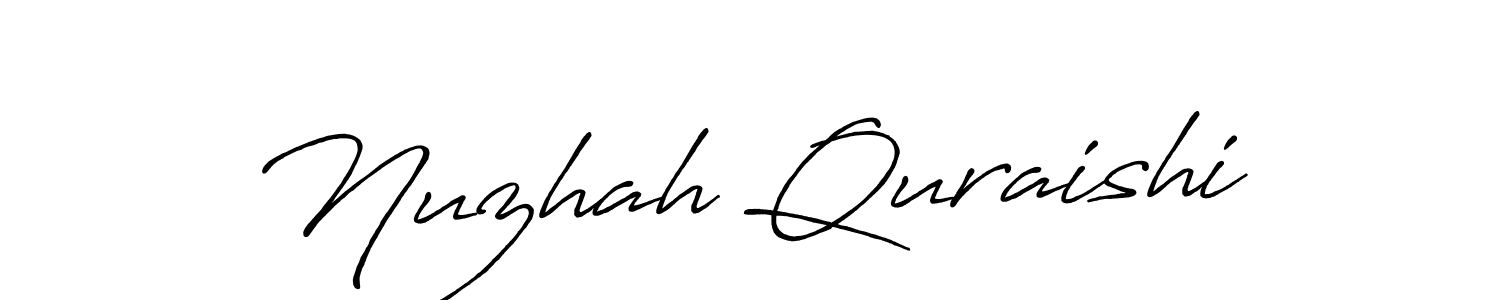 Make a beautiful signature design for name Nuzhah Quraishi. With this signature (Antro_Vectra_Bolder) style, you can create a handwritten signature for free. Nuzhah Quraishi signature style 7 images and pictures png