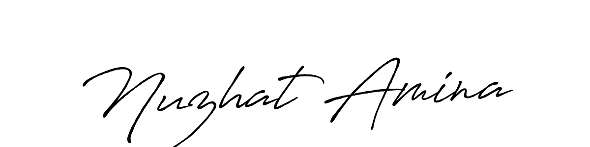 Make a beautiful signature design for name Nuzhat Amina. With this signature (Antro_Vectra_Bolder) style, you can create a handwritten signature for free. Nuzhat Amina signature style 7 images and pictures png