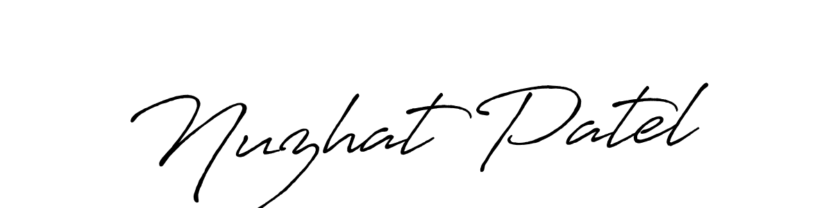 Create a beautiful signature design for name Nuzhat Patel. With this signature (Antro_Vectra_Bolder) fonts, you can make a handwritten signature for free. Nuzhat Patel signature style 7 images and pictures png