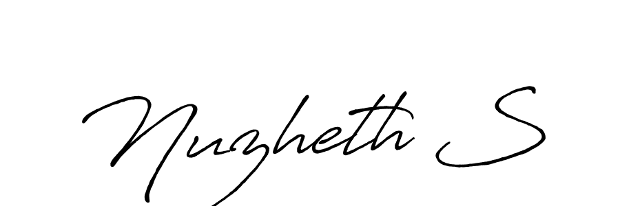 This is the best signature style for the Nuzheth S name. Also you like these signature font (Antro_Vectra_Bolder). Mix name signature. Nuzheth S signature style 7 images and pictures png