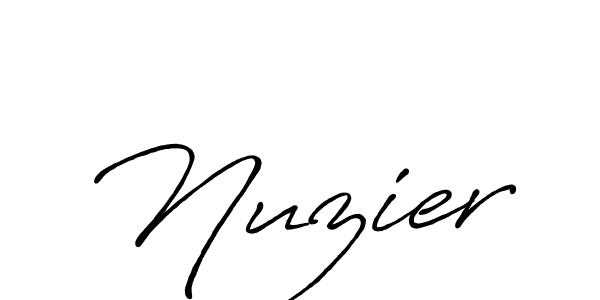 Use a signature maker to create a handwritten signature online. With this signature software, you can design (Antro_Vectra_Bolder) your own signature for name Nuzier. Nuzier signature style 7 images and pictures png