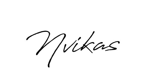 Use a signature maker to create a handwritten signature online. With this signature software, you can design (Antro_Vectra_Bolder) your own signature for name Nvikas. Nvikas signature style 7 images and pictures png