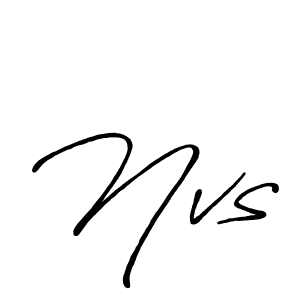 Make a beautiful signature design for name Nvs. With this signature (Antro_Vectra_Bolder) style, you can create a handwritten signature for free. Nvs signature style 7 images and pictures png