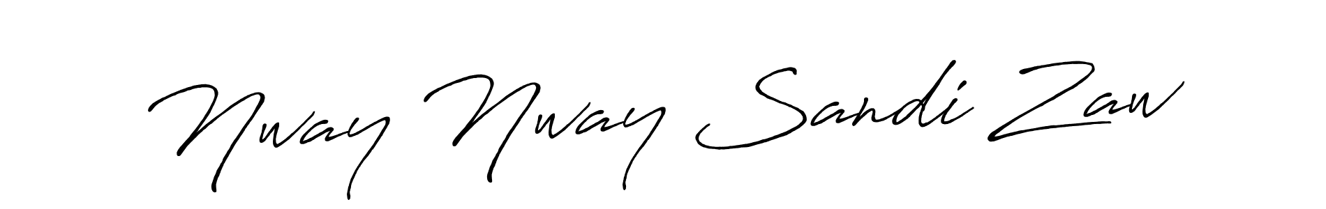 Use a signature maker to create a handwritten signature online. With this signature software, you can design (Antro_Vectra_Bolder) your own signature for name Nway Nway Sandi Zaw. Nway Nway Sandi Zaw signature style 7 images and pictures png