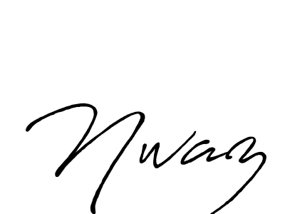 How to make Nwaz name signature. Use Antro_Vectra_Bolder style for creating short signs online. This is the latest handwritten sign. Nwaz signature style 7 images and pictures png