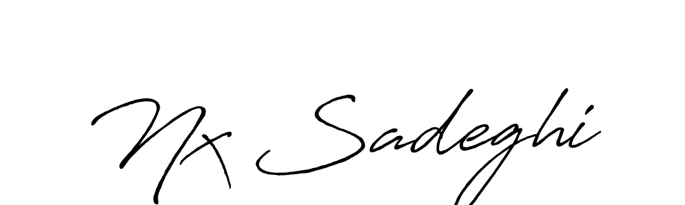 Use a signature maker to create a handwritten signature online. With this signature software, you can design (Antro_Vectra_Bolder) your own signature for name Nx Sadeghi. Nx Sadeghi signature style 7 images and pictures png