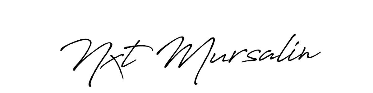 How to make Nxt Mursalin name signature. Use Antro_Vectra_Bolder style for creating short signs online. This is the latest handwritten sign. Nxt Mursalin signature style 7 images and pictures png