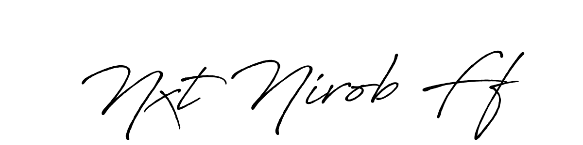 Design your own signature with our free online signature maker. With this signature software, you can create a handwritten (Antro_Vectra_Bolder) signature for name Nxt Nirob Ff. Nxt Nirob Ff signature style 7 images and pictures png