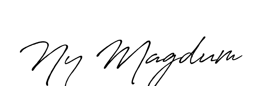 Make a beautiful signature design for name Ny Magdum. With this signature (Antro_Vectra_Bolder) style, you can create a handwritten signature for free. Ny Magdum signature style 7 images and pictures png