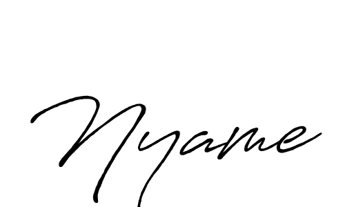 Use a signature maker to create a handwritten signature online. With this signature software, you can design (Antro_Vectra_Bolder) your own signature for name Nyame. Nyame signature style 7 images and pictures png